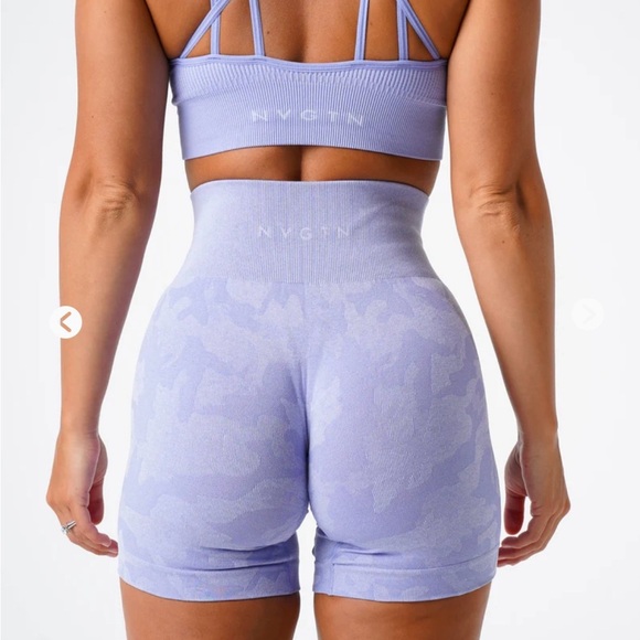 NVGTN Periwinkle Camo Seamless Women's Shorts | S | Like New | SOLD OUT 💜 - Picture 4 of 10